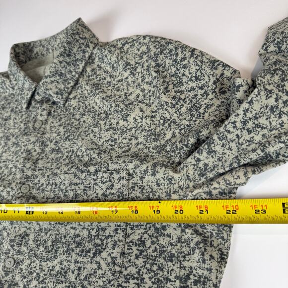 Lululemon mens large button down shirt green abstract print long sleeve - Picture 7 of 8